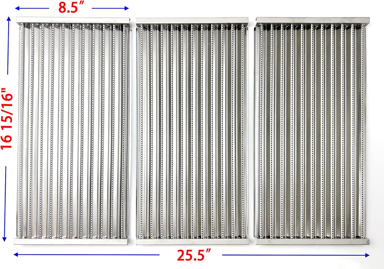 Direct Store Parts DS124 17" Stainless Steel Emitter Plates TRU-Infrared Grill Grates for Charbroil Performance Tru-Infrared 3 Burner Gas Grill 463335014, 463370015, 463371116, 463335115, 3PK