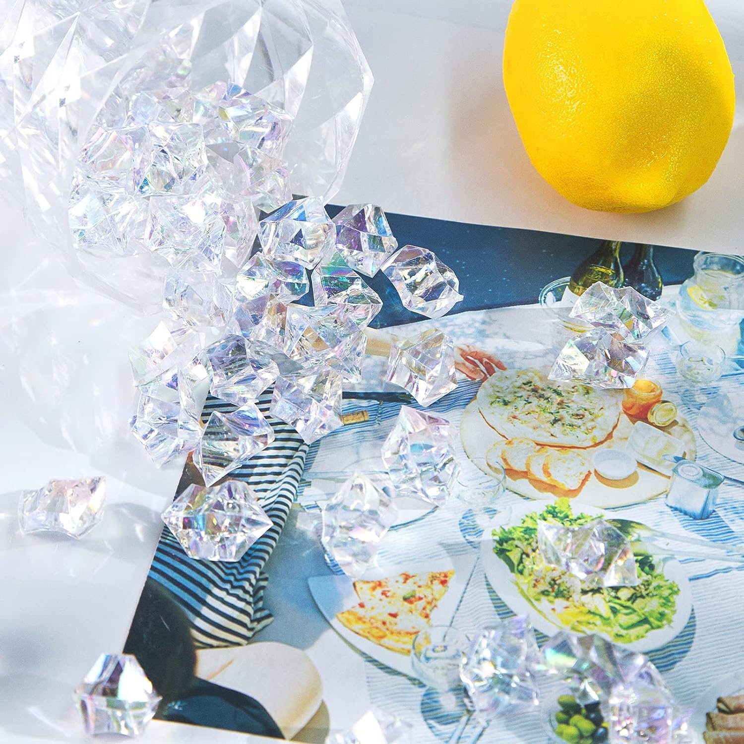 Lot de 500 pierres précieuses pour enfants - Cristaux acryliques - Diamants multicolores - Pour mariages, décorations de table, artisanat et décoration