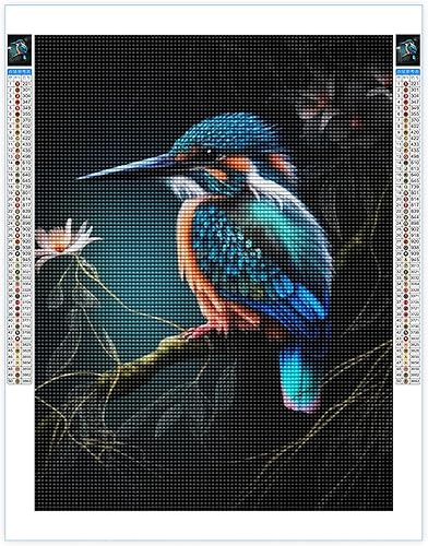 Miniatura 10 de Kits de pintura de diamantes para adultos, extraño pájaro redondo, taladro completo 5D, kit de arte de pintura de diamantes para decoración del