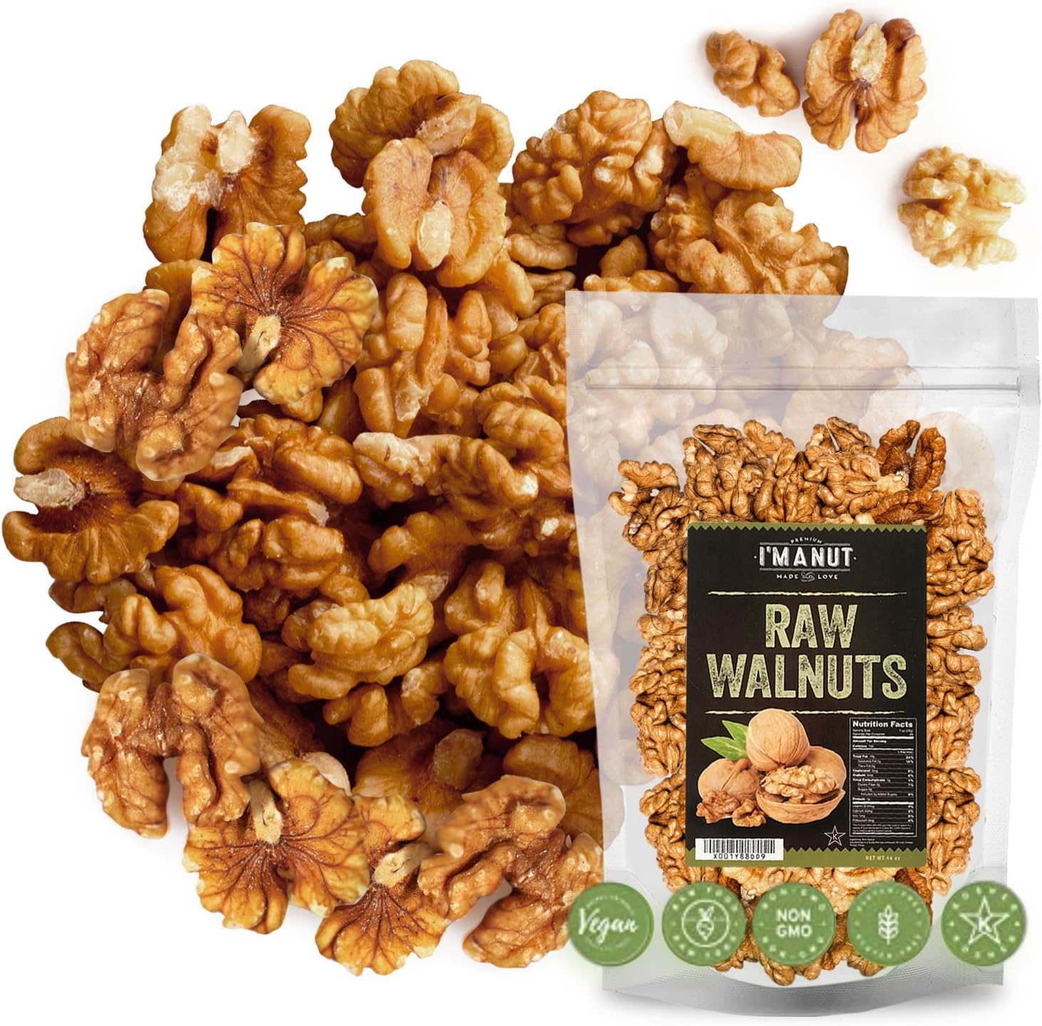 NOW Foods, Certified Organic Walnuts, Raw and Unsalted