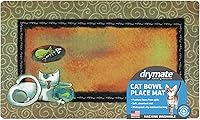 Vista 8 de Drymate Mantel individual con cuenco para gatos, tapete de alimentación de alimentos para mascotas, tela absorbente, parte trasera impermeable