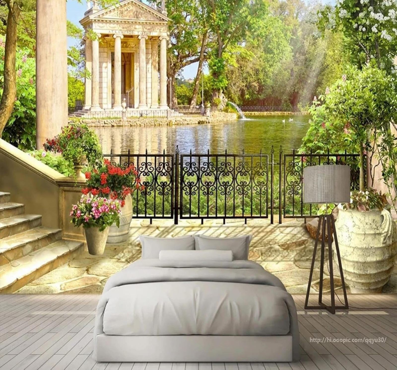 Xlming 430Cm×300Cm(B×H) Fresh Garden Landscape Spatial Expansion Individuality 3D Wallpaper Luxury Silk Study Dining Feature Sofa Grey Bedroom Living Room Tv Decorative Wall-430Cm×300Cm