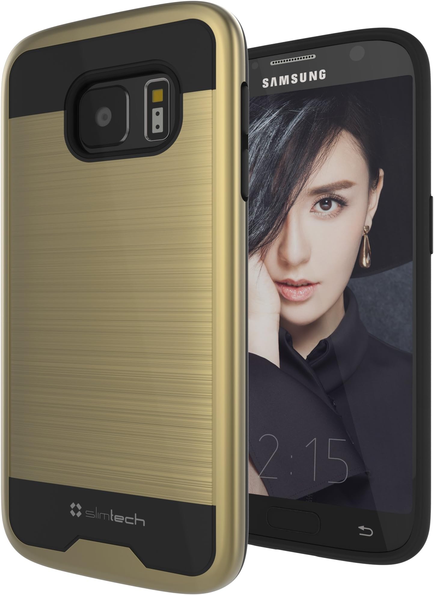 Slimtech Precision Series TPU Dual Layer Shock Absorbing Case for Samsung Galaxy S7 - Gold