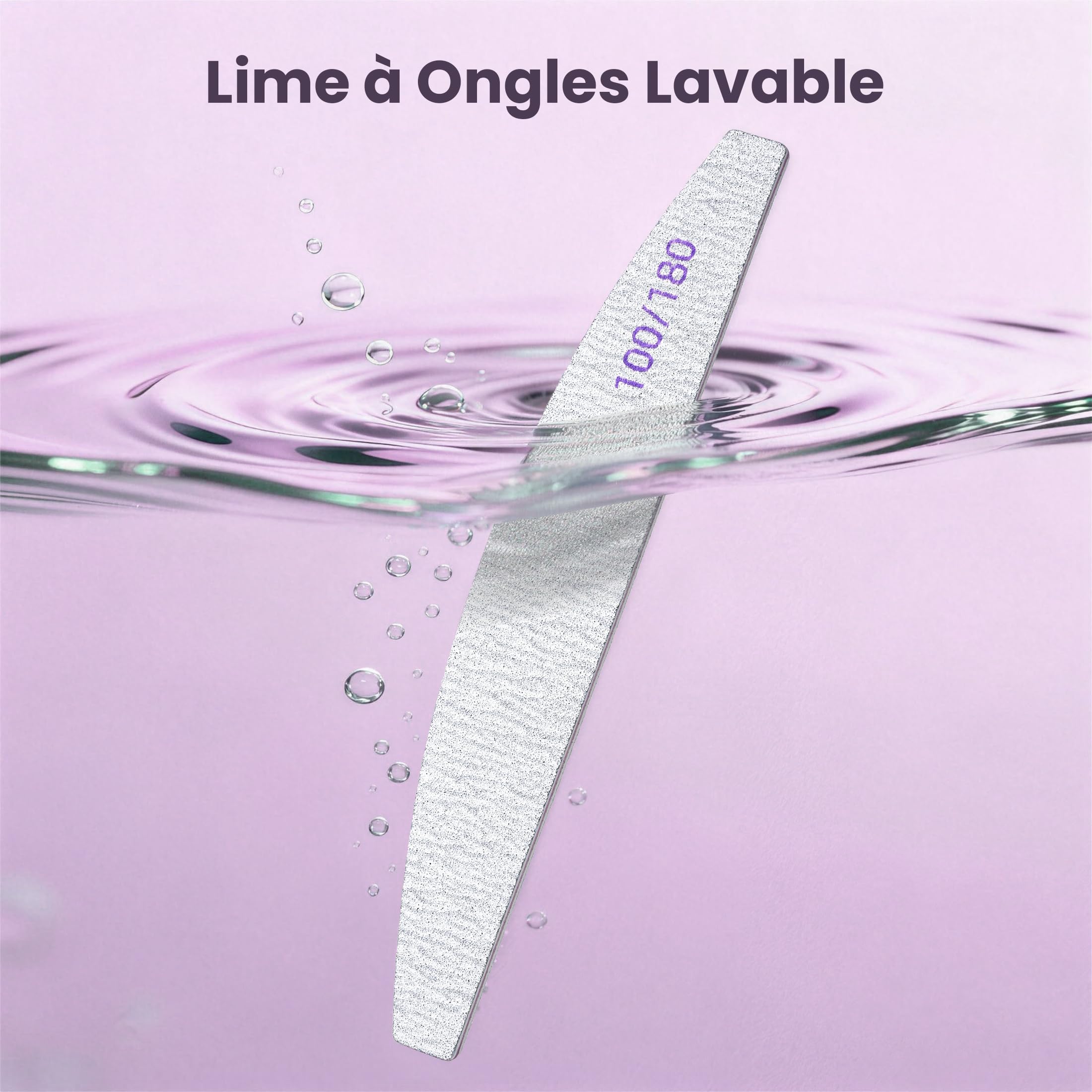 Lot de 20 Limes a Ongles 100 180 Grain, Lime à Ongles Double Face pour Ongles en Gel et Acrylique, Kit de Lima Ongle Réutilisables pour Manucures et Pédicures en Gel, Ongles Naturels
