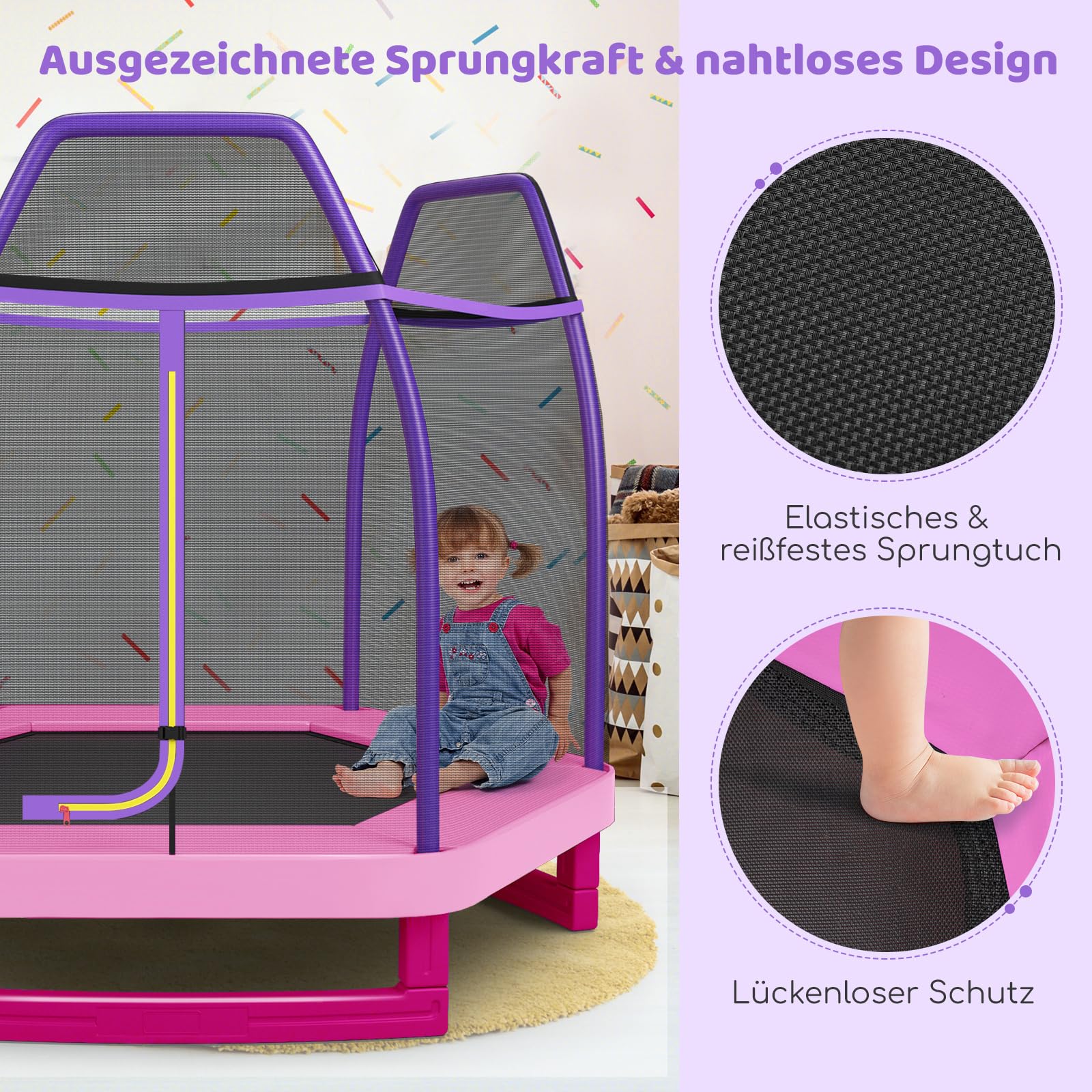 Trampoline met Glijbaan - 213 cm - Max 100 kg - TÜV Goedgekeurd