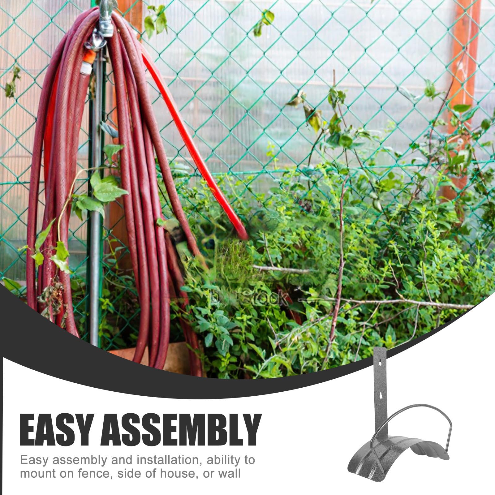 Alipis Support Mural Étagère de Rangement en Fer Robuste pour Tuyau D'arrosage Facile à Installer, pour Organiser Le Jardin et L'arrosage Extérieur