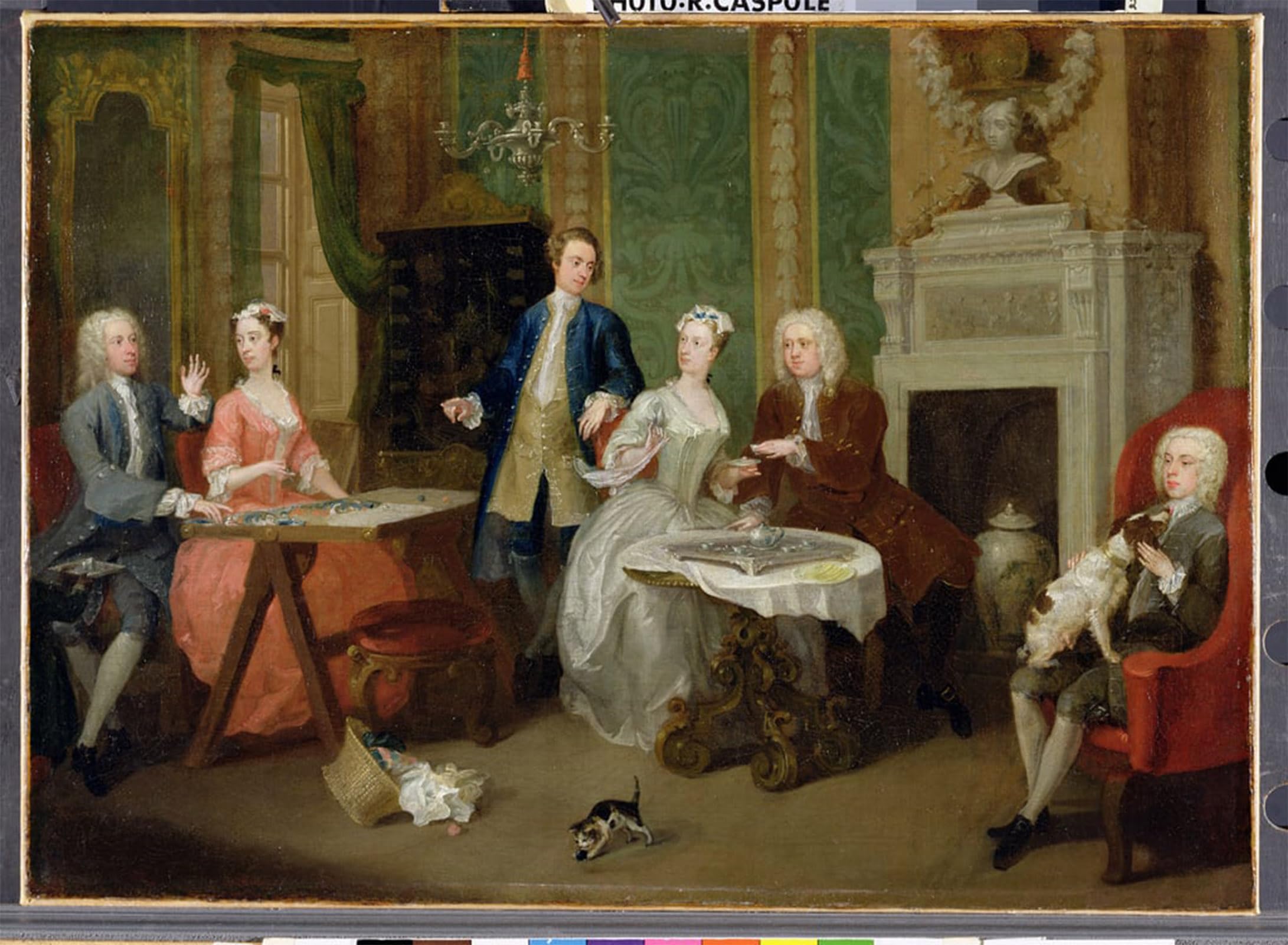 SERENDIPITP Vintage Picture Print on Canvas Wall Art Poster Portrait of a Family by William Hogarth Artwork Print Poster for Wall Decor 60x90cm