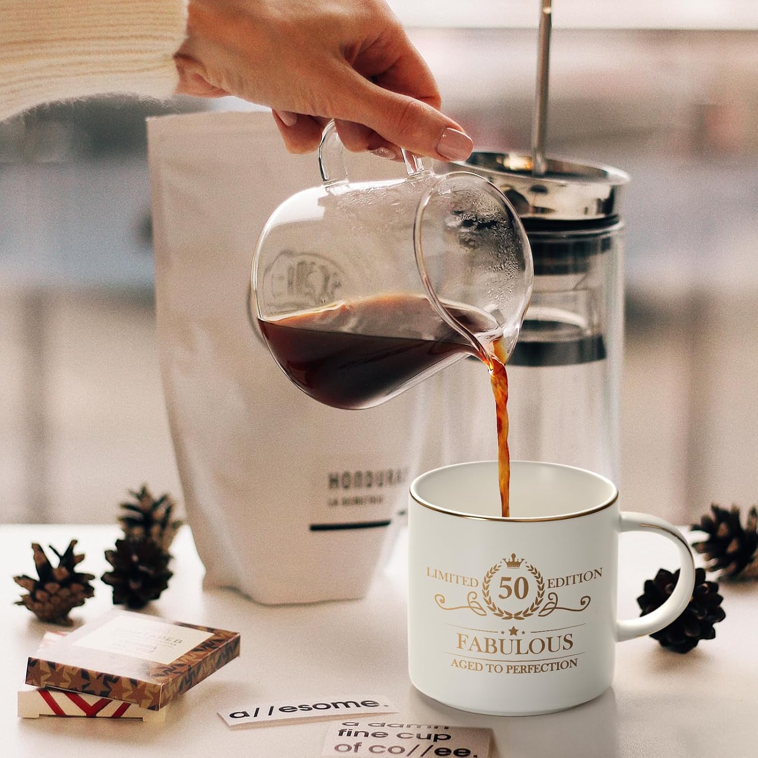 Cabtnca 50th Birthday Mug, 12Oz, White, Porcelain, Novelty Coffee Mug, Dishwasher Safe, Heat Resistant, Reusable, Birthday Occasion, Kitchen Use - Image 3