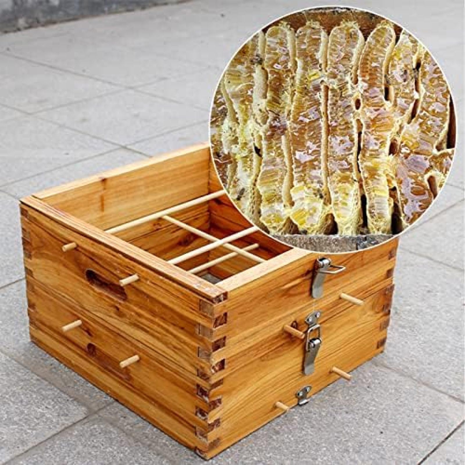 Kit completo, recubierto de cera de abeja con marcos y hoja de base, colmena de 3 capas para una apicultura eficaz