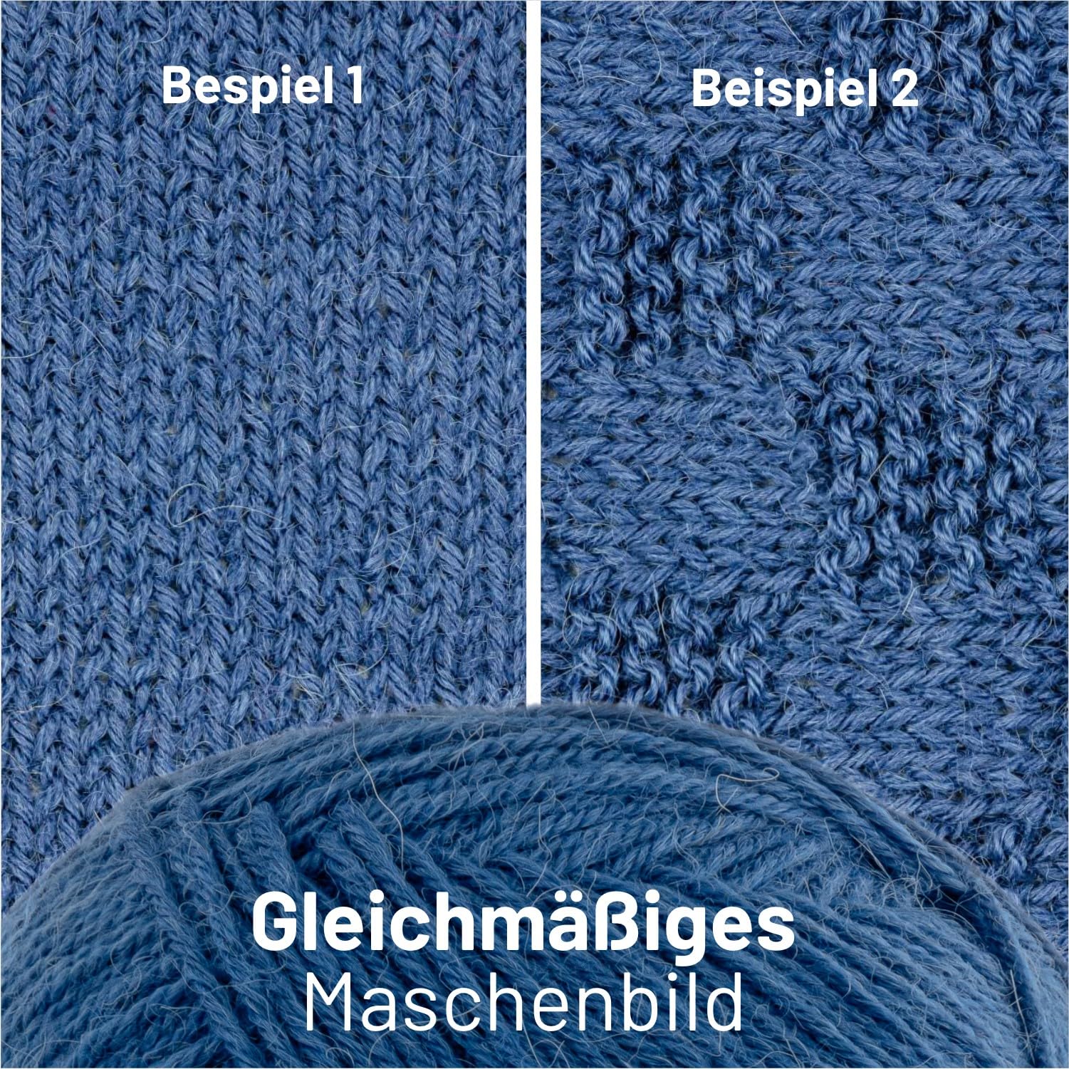 HANSA-FARM |alpacare 75% waschbare Baby Alpaka Socks 224g Set (2 x 112g) Sockenwolle kratzfreie Wolle zum Stricken & Häkeln - CF245 Jeansblau