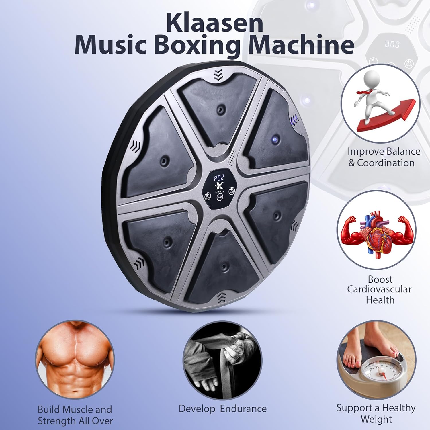 Smart Music Boxing Machine for Kids & Adults | Bluetooth Music | 9 Training Modes | Professional Reflex & Speed Trainer, Wall Mounted Boxing Target | Perfect Fitness Gift for Kids