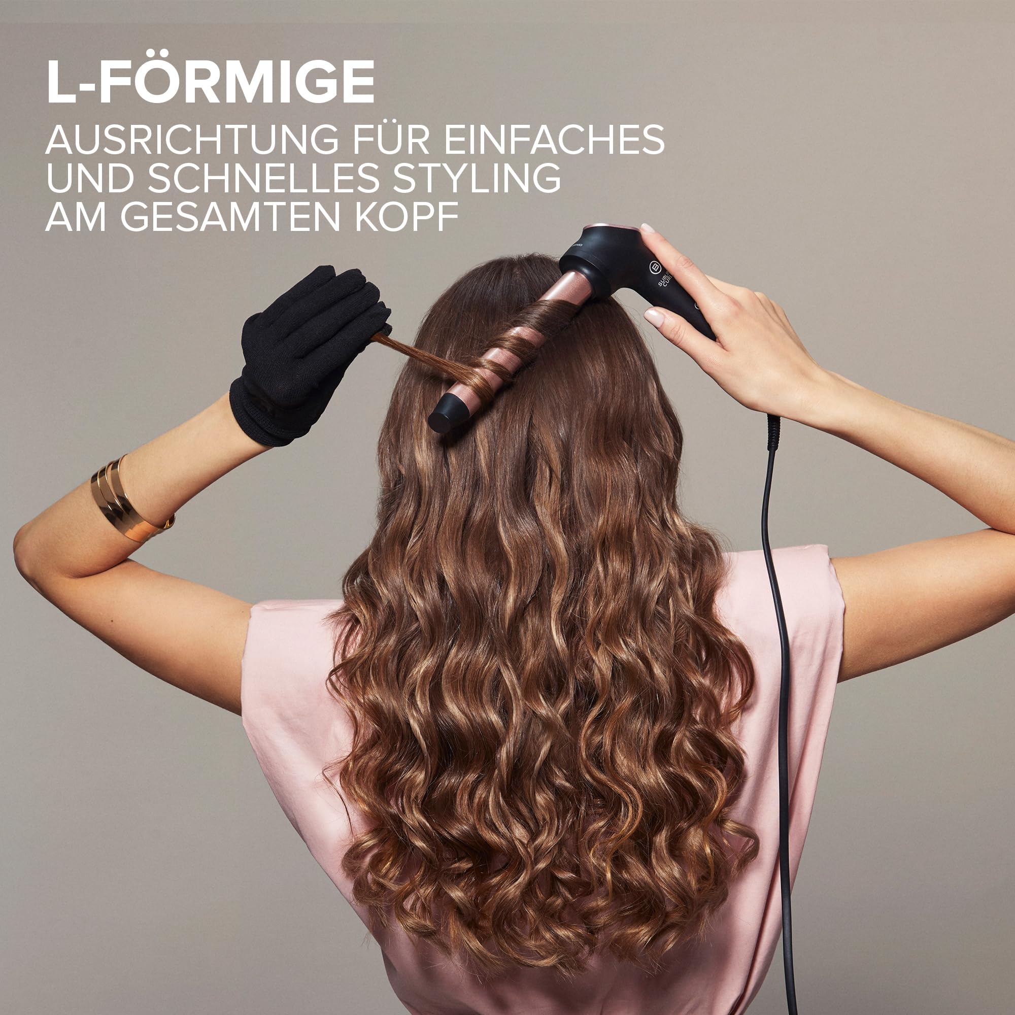 Bellissima Sublime Curls, Lockenstab, 25 mm Durchmesser, Display, 3 Temperaturen, Diamant-Keramik-Beschichtung, konstante Hitze, Anti-Brand-Spitze, Schnellaufheizung, 1,8 m Kabel