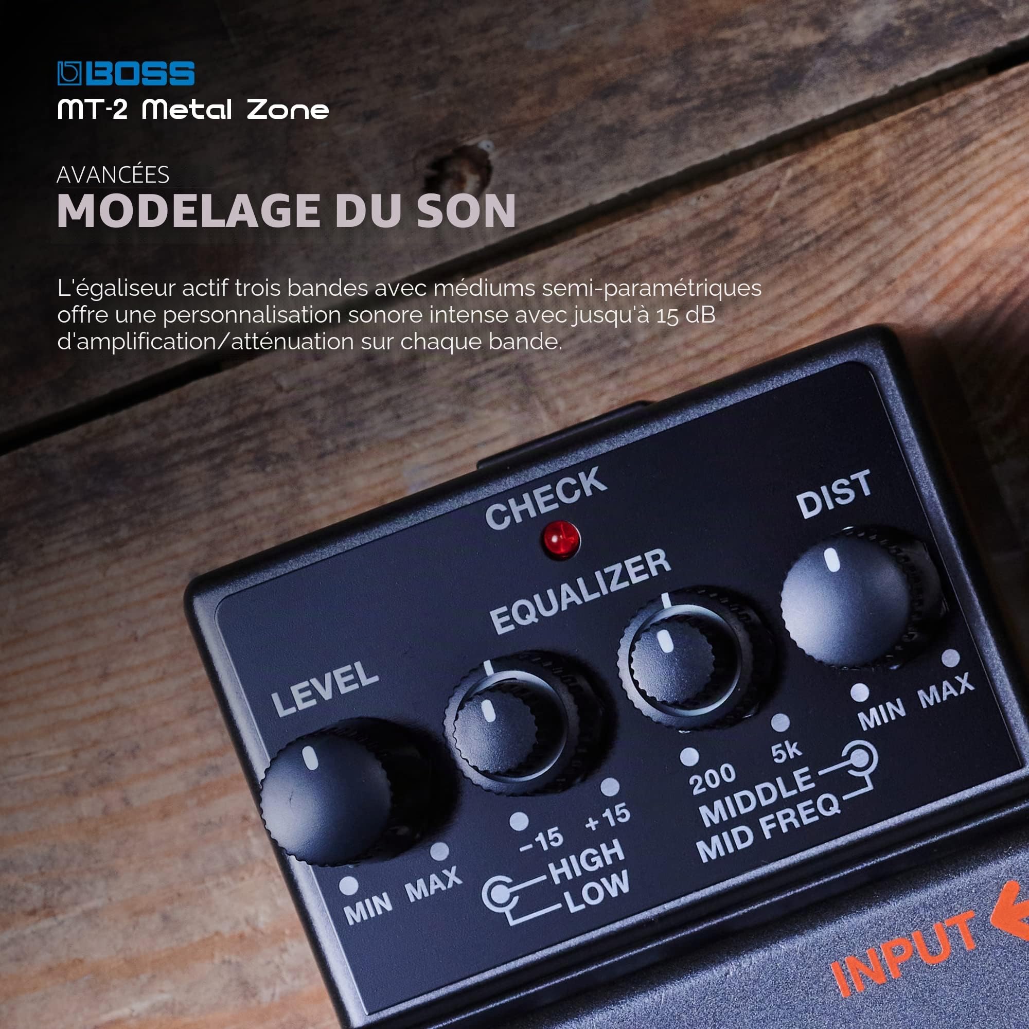 MT-2 BOSS - La pédale d'effets Metal Zone pour guitare et basse. La légendaire pédale de distorsion à haut gain, plus d'un million d'unités vendues. La garantie 5 ans BOSS. | Distorsion haut gain pour guitare et basse avec gain à deux étapes et égaliseur