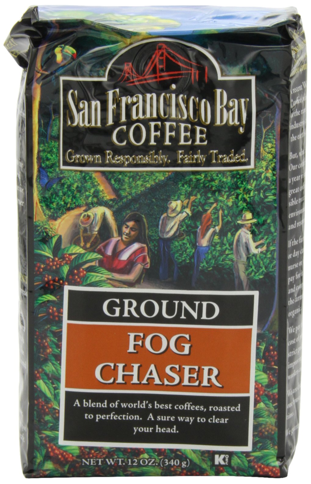 San Francisco Bay Coffee Ground, Fog Chaser, 12 Ounce