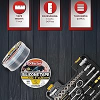 Vista 2 de XFasten Cinta autoadhesiva de silicona, para fusión 1 pulgada X 36 pies, negro