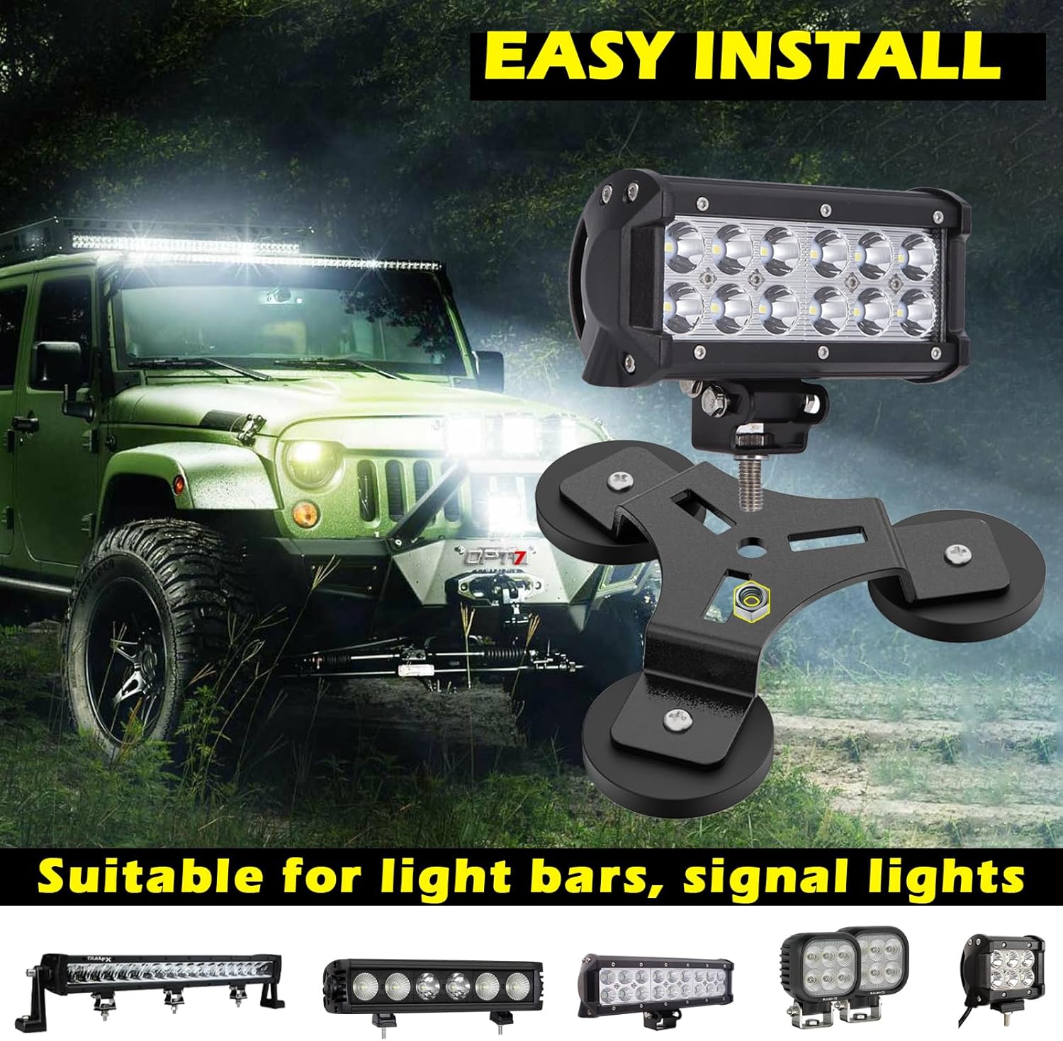 強力な磁気ライトバーマウント、2個 ヘビーデューティーユニバーサル強力マグネットベースマウント、オフロードランプ、ルーフライトバー、 トリプルマグネット ベース 1インチボール | ラムマウント(RAM MOUNTS)日本正規代理店タジマモーターコーポレーション