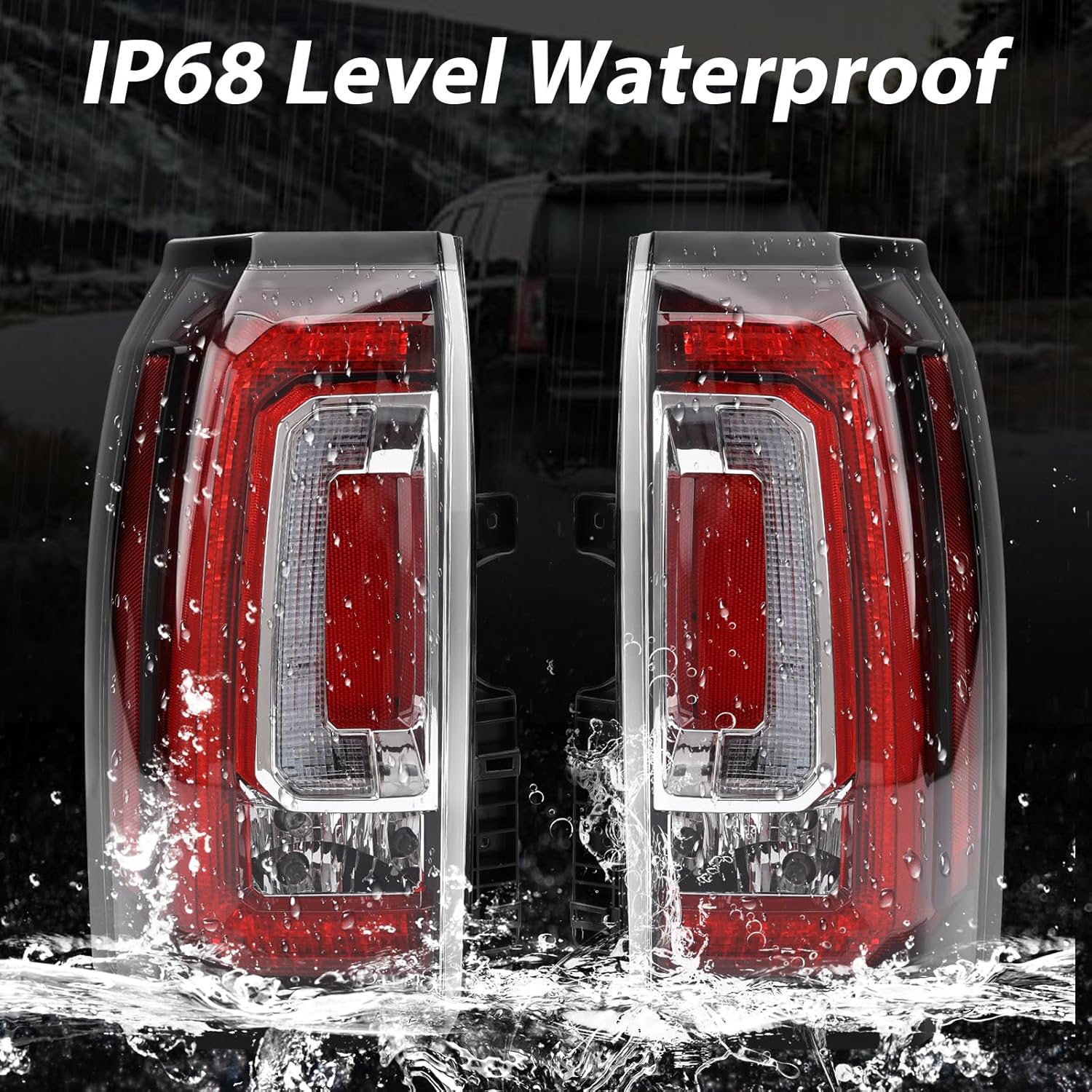 Tail Lights Assembly Compatible With GMC Yukon/Yukon XL 2015 2016 2017 2018 2019 2020 Left Driver Side Taillights Brake Turn Signal Assembly With Bulb Replaces#84536242 23380459 GM2800268