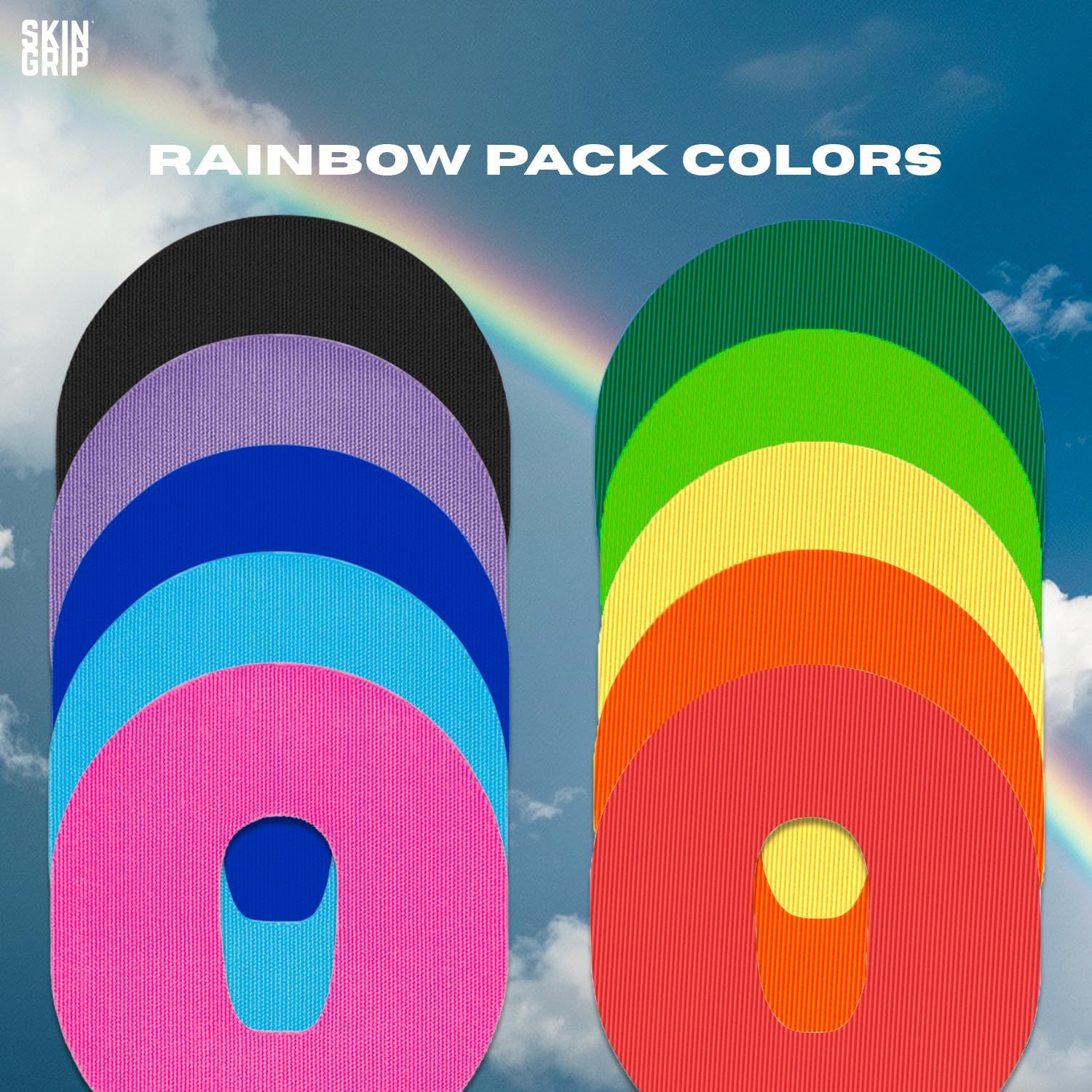 Skin Grip Adhesive Patch Compatible with Dexcom G6 Adhesive Patches Waterproof & Sweatproof with Cutout, Lasts 10-14 Days, Continuous Glucose Monitor Patch, CGM Sensor Cover – 20 Pack, Rainbow Pack