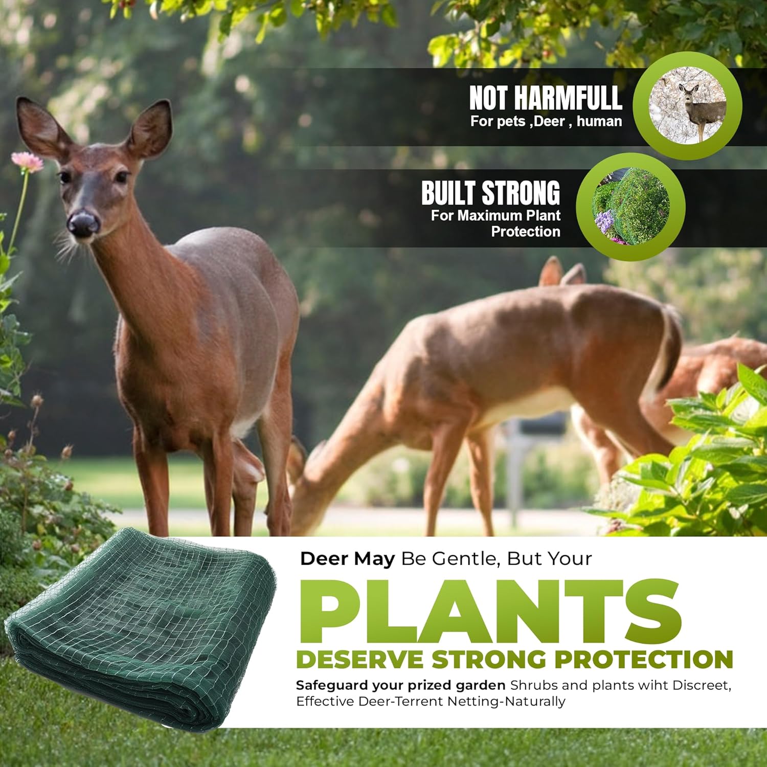 Deer Fencing – 3 Pack Heavy Duty Bird Netting, Chicken Coop, Fruit Trees, Plants, Plastic Fence, Bird Screen, Outdoor Cover, Garden Protection, Net Material, Plant Barrier