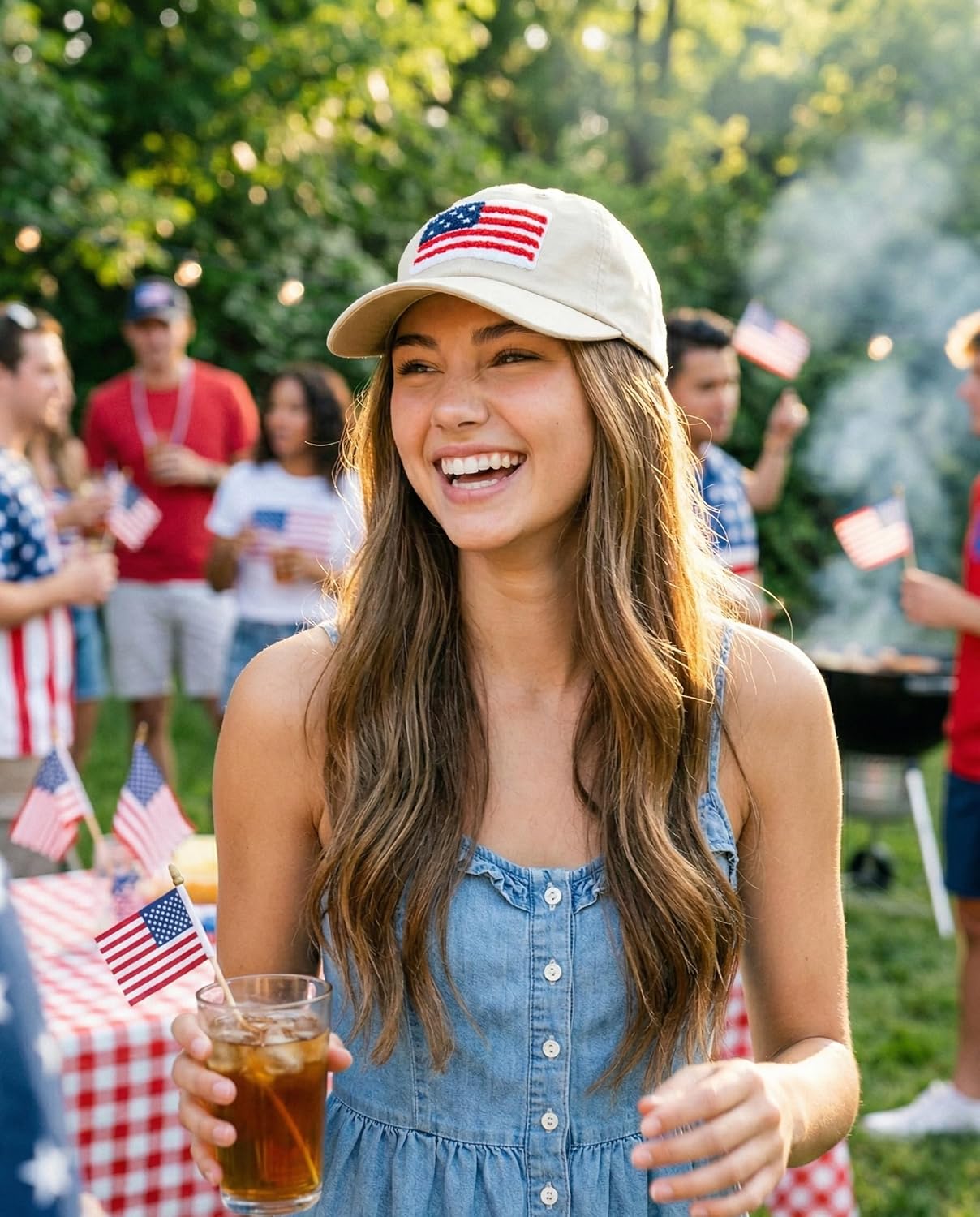 Funky Junque American Flag Hat USA Hat Low Profile Dad Cap Adjustable Baseball Cap