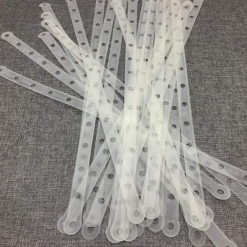 Miniatura 3 de 36 tiras de plástico blancas para colgar pantallas, coordenadas de plástico pesado, conector estable (blanco)