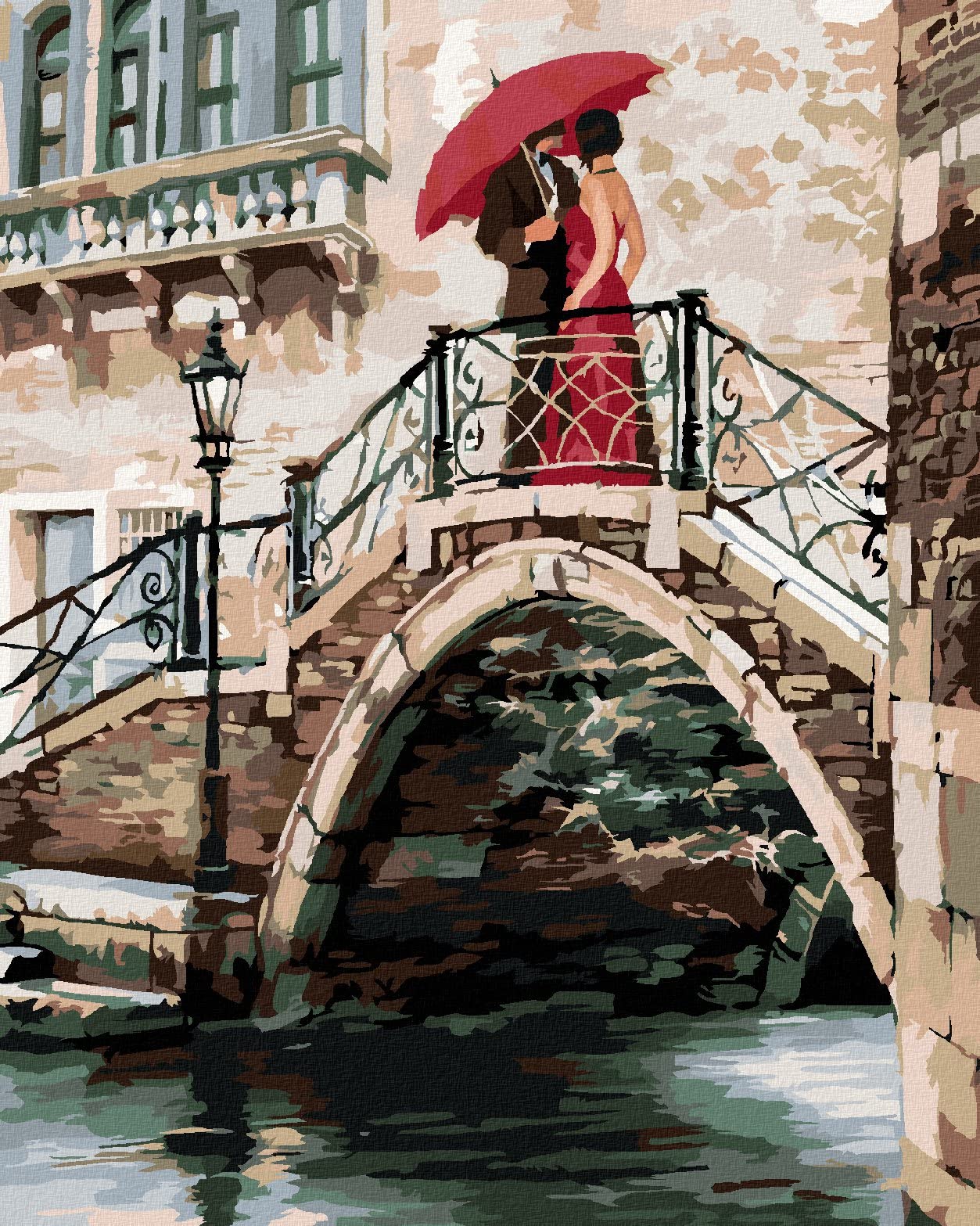 Malowanie według liczb - para na mostku w Wenedii (RICHARD MACNEIL) 80 x 100 cm z blejtramem (już napięty)