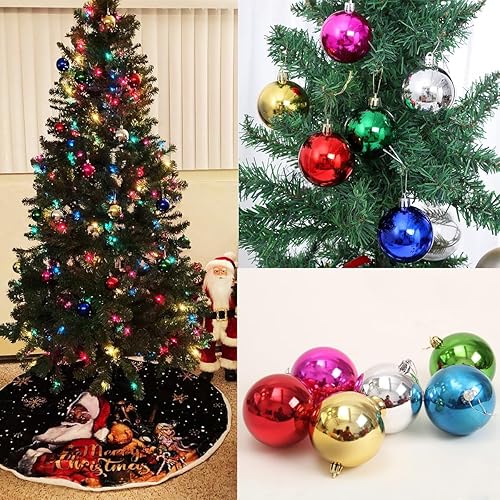 Miniatura 7 de Bolas de Navidad de 24 quilates de 1.575 in, decoración esencial para árbol de Navidad, decoraciones de Navidad inastillables, decoración de Navidad