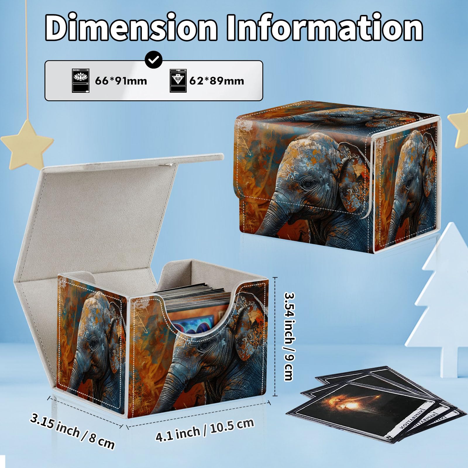 Amazon.com: ACWDMKH for MTG Commander Deck Box,Card Deck Box for Trading  Yugioh MTG,Fits 100 Double Sleeved Cards,PU Leather Strong Magnet Case for  Magic Commander TCG CCG,Oil Painting Elephant : Toys & Games