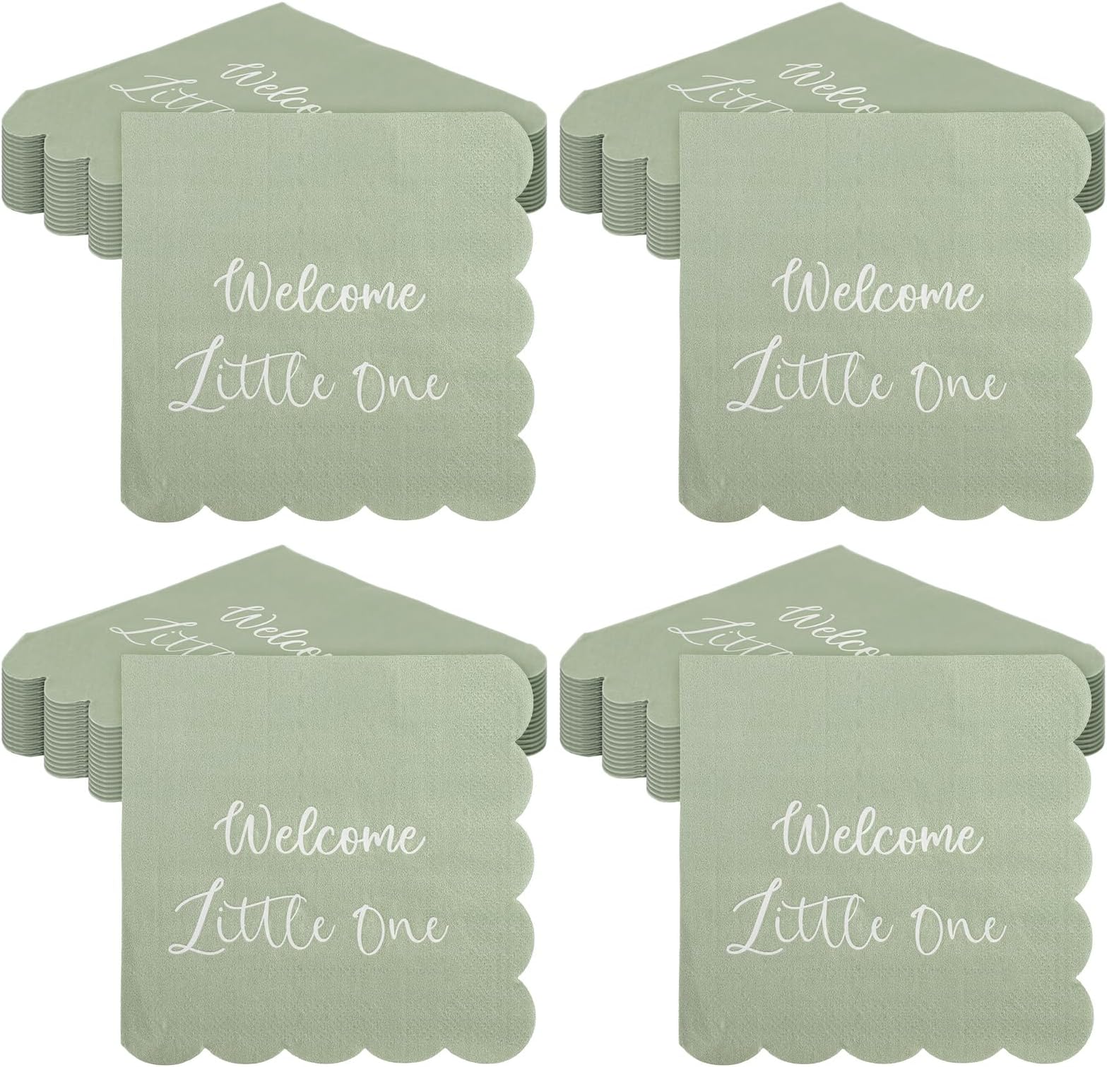 Fulmoon 200 Pcs Baby Shower Napkins Little One