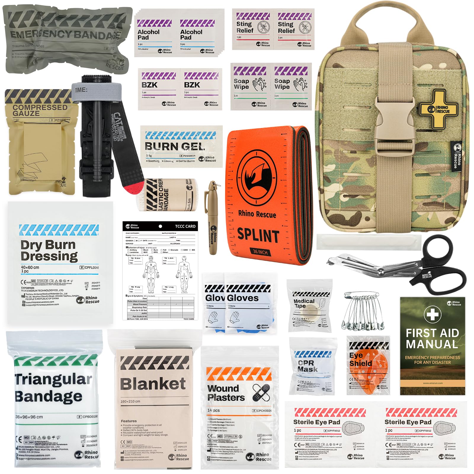 Amazon.com: RHINO RESCUE IFAK Trauma Kit with C-A-T Tourniquet for