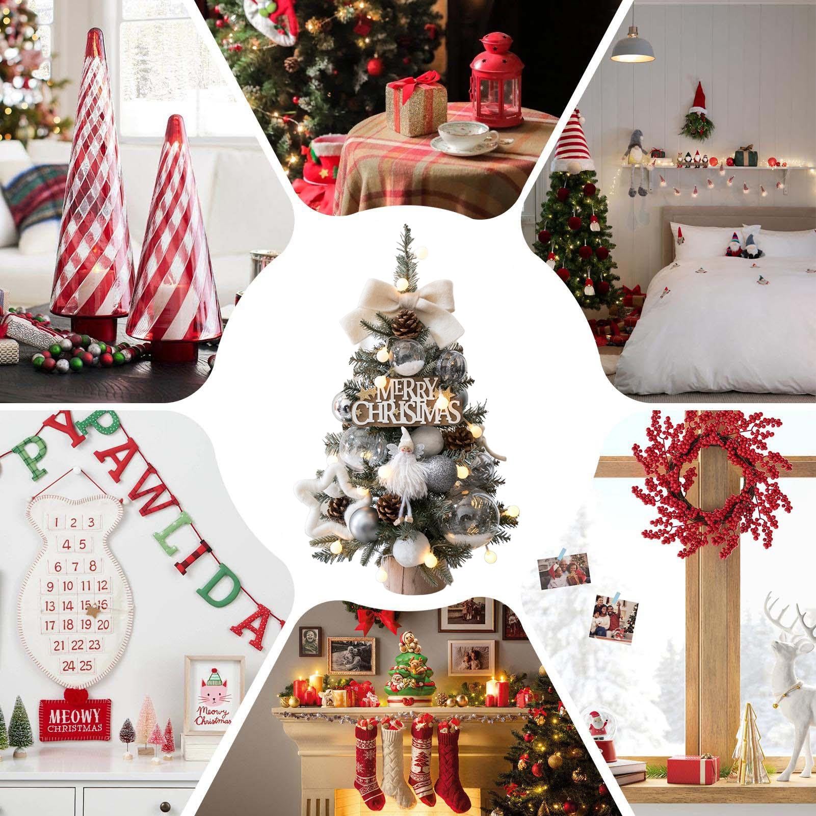 Sapin de Noël de table réutilisable - 45,7 cm - Sapin de Noël artificiel