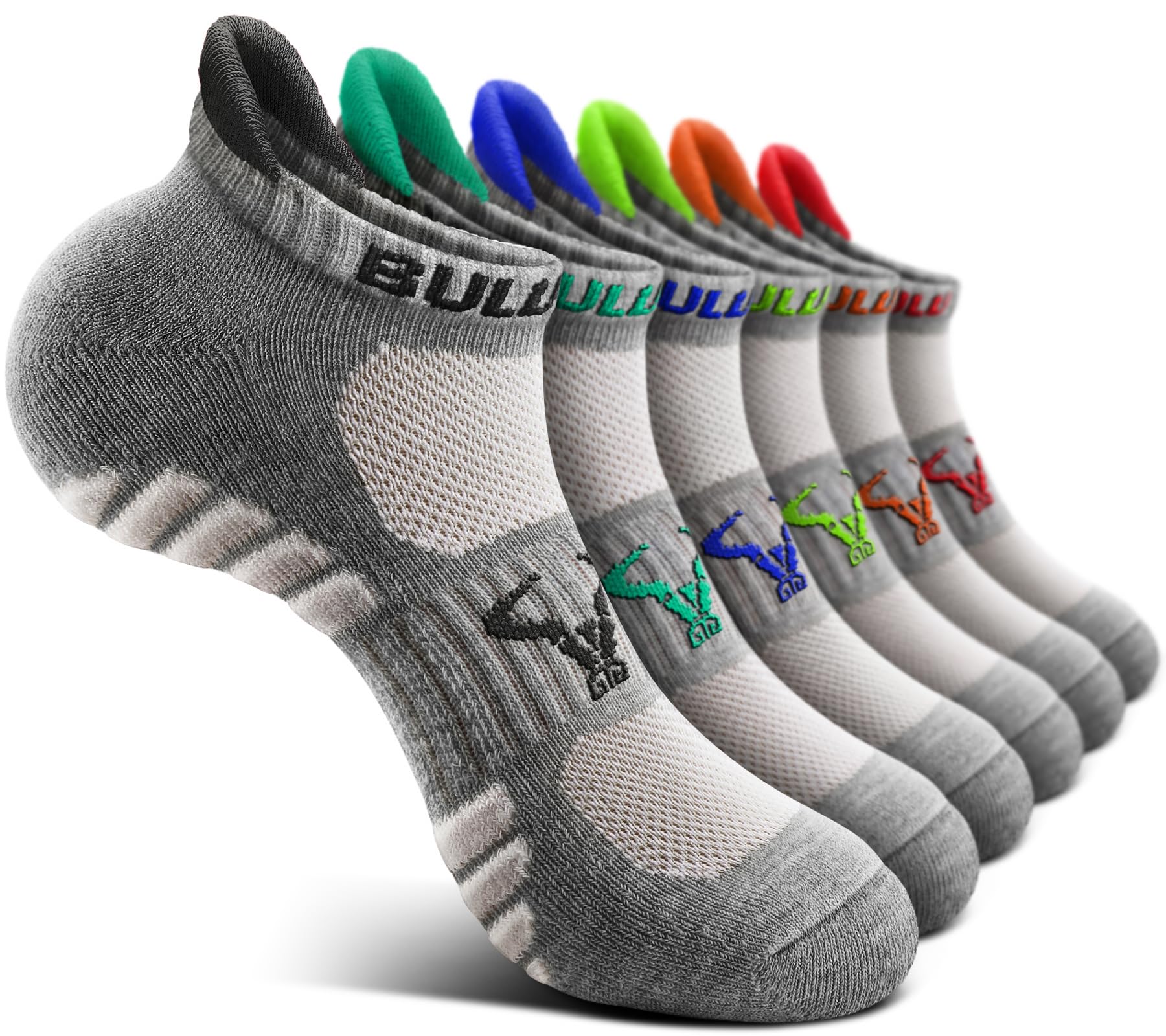 BULLIANT Socken Herren 6 Paar, Herren Kurze Lauf-Sportsocken Sneakersocken | Atmungsaktiv & schweißableitend,ideal für Laufen,Sport und Alltag