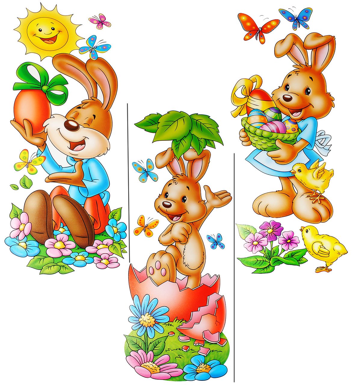 Fensterbilder Ostern – Süße Osterhasen, Schäfchen & Küken Als Statische Fenstersticker, Wiederverwendbar