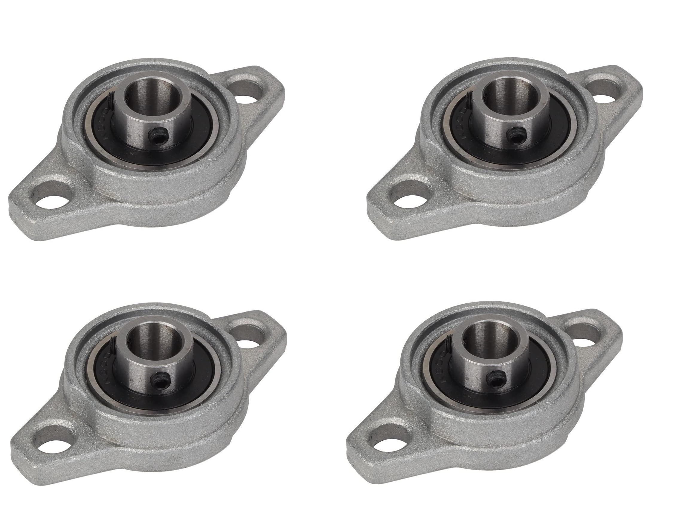 SHOKITECH 10mm Inner Diameter Zinc Alloy Pillow Block Flange Bearing FL000 (Pack of 4)-image-3