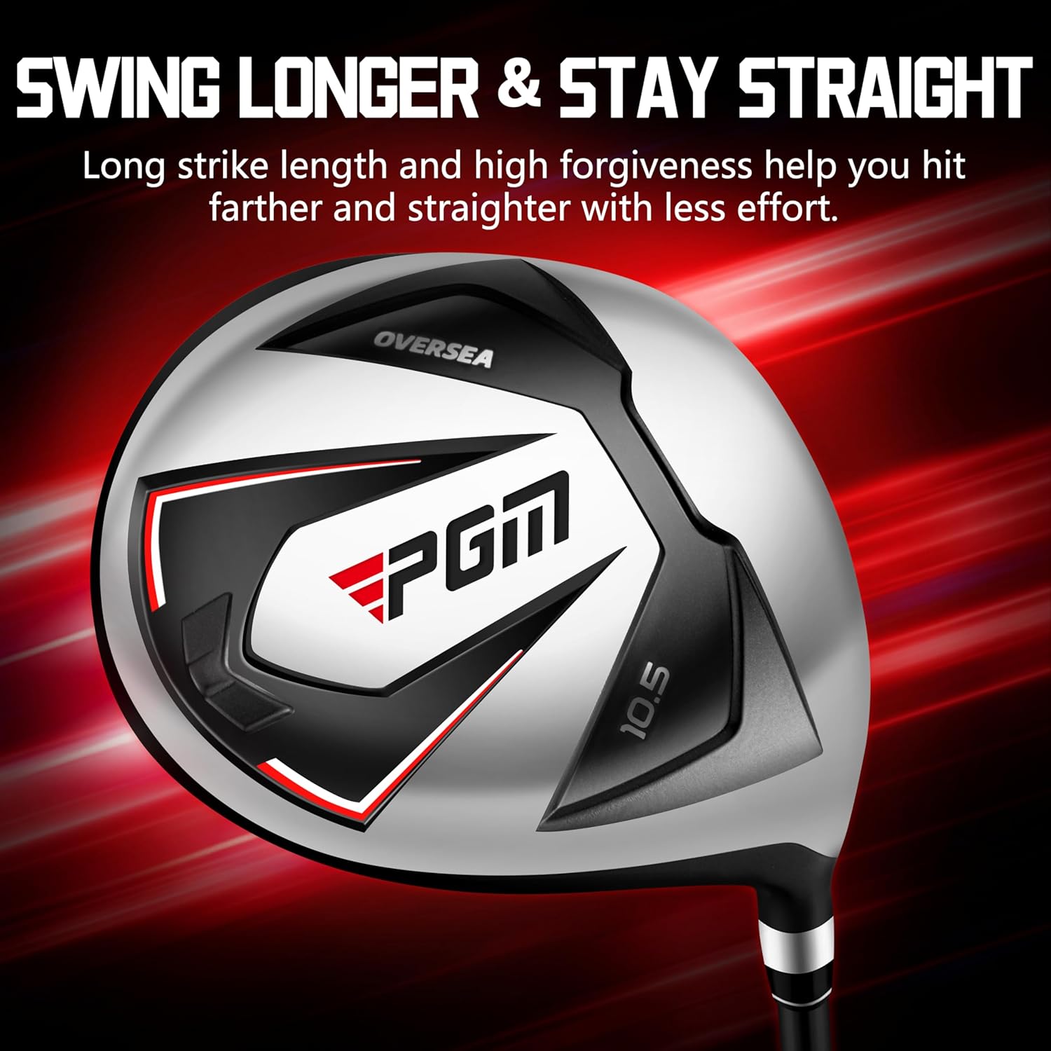 PGM Men’s Complete Golf Club Set, 10/13-Piece Beginner Set with 460cc Driver, Fairway Woods, Hybrid, Irons (Graphite or Stainless Steel), Putter & Stand Bag, Right or Left Handed Options - Image 2