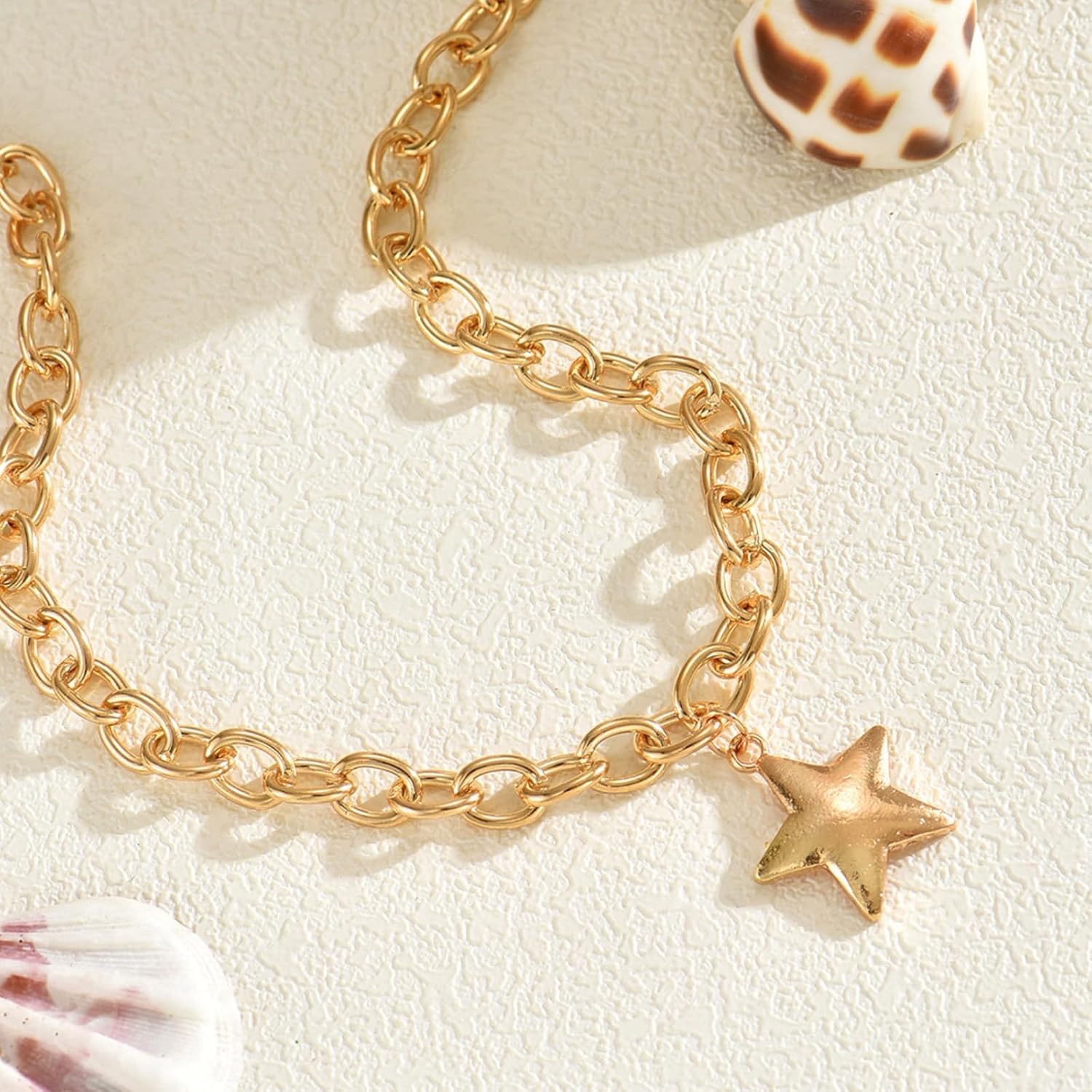 Frodete Chunky Gold Necklace Star Pendant for Women Statement Chain Jewelry Trendy Layered Necklaces Gold Star Necklace Fashion Gift - Image 7