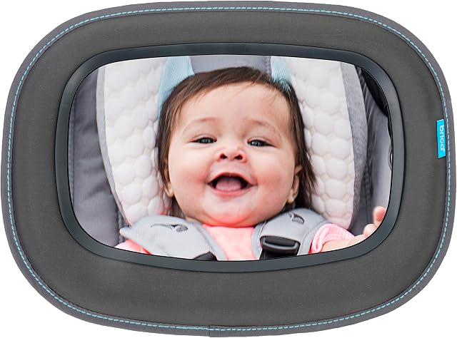 Brica by Munchkin Baby In-Sight Car Mirror, Superior Reflection and Wide Angle View of Baby, Black