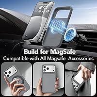 Vista 1430 de GONEZ Funda de silicona para iPhone 15 Pro Max, compatible con Magsafe, protector de cámara + protector de pantalla, forro de microfibra suave Negro