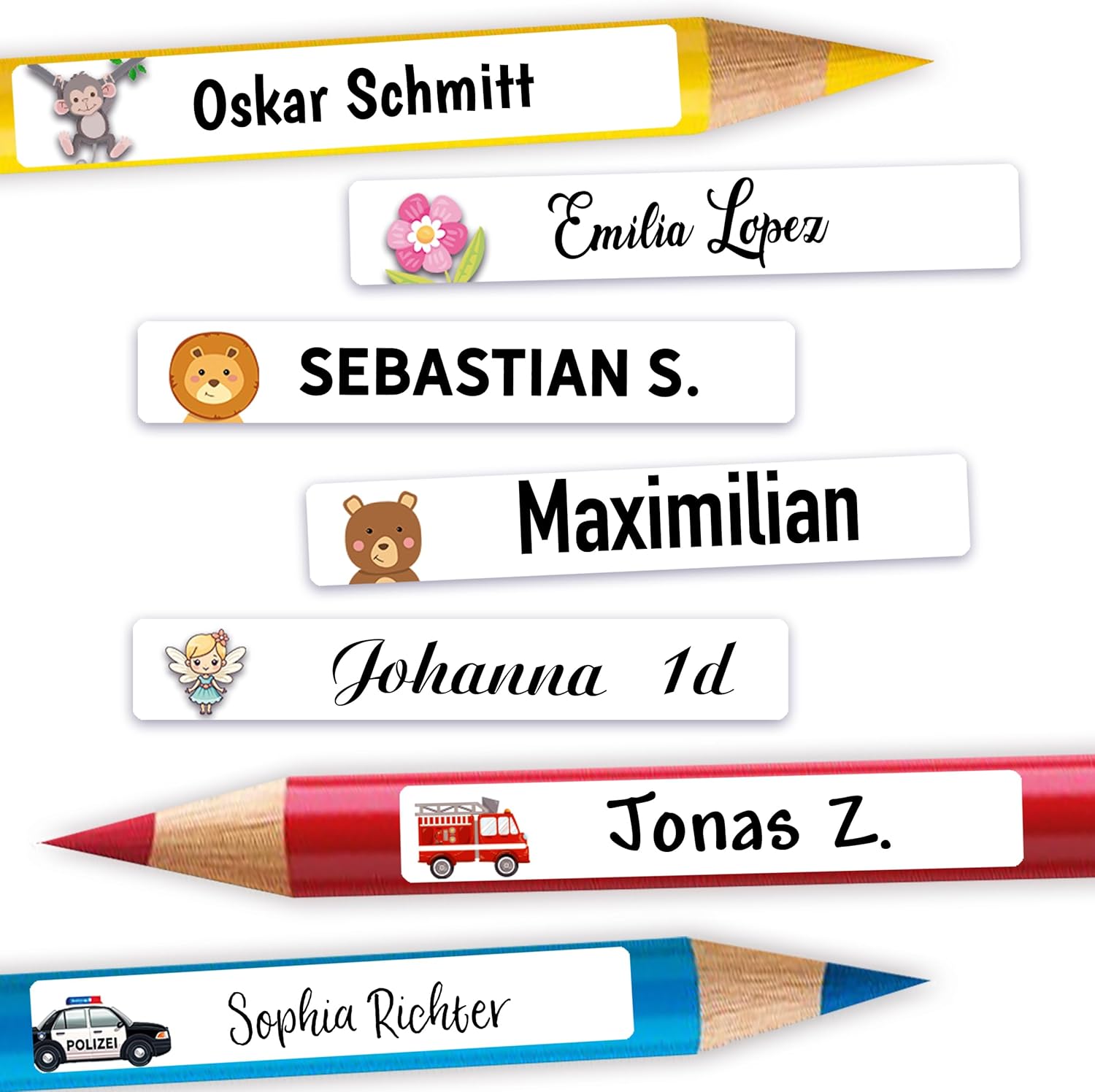 Sunnywall Namensaufkleber 88 Stück - Personalisierte Etiketten Für Schule & Kita