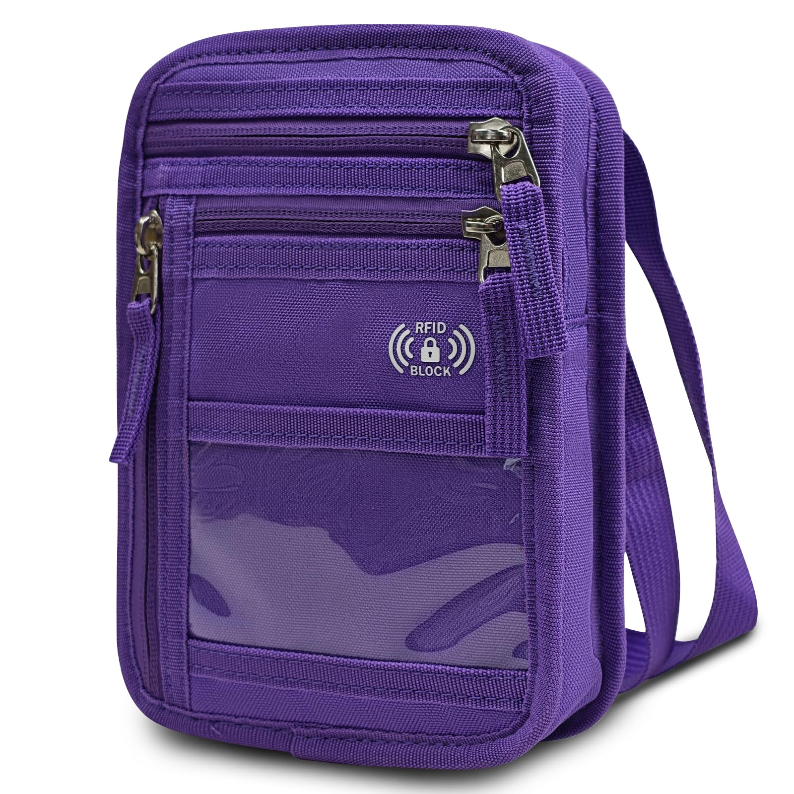 Compact Crossbody Security Passport Holder with RFID Blocking - Water-Resistant & Lightweight Travel Pouch for Men and Women, Ideal for International