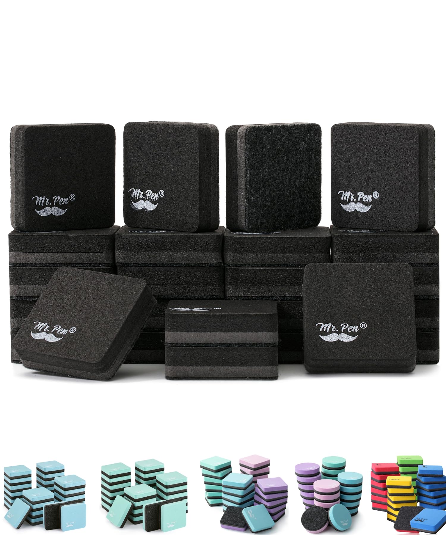 Lot De 4 Gommes Magnétiques Microfibre Pour Tableaux Blancs - Efface Encre Sèche & Craie, Lavable (11.9x7.6x3 Cm)