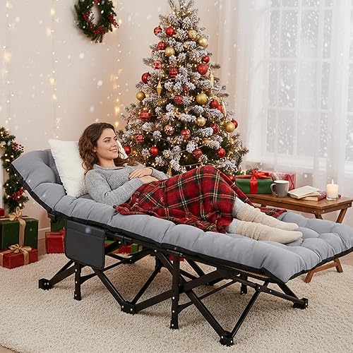 Miniatura 47 de ABORON Cuna de campamento para adultos de 28 pulgadas extra ancha, 2 unidades, catre Oxford 1200D resistente para dormir, cama de campamento