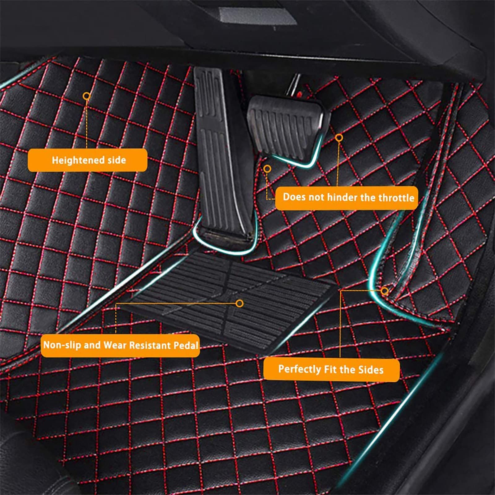 DDFFRBBC 4 Pezzi tappetini Auto, per Nissan Armada 2019-2022 Ricambi Auto Antiscivolo, Impermeabili, Resistenti allo Sporco,D