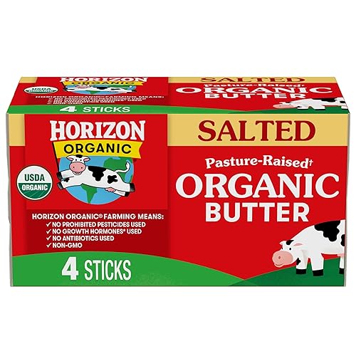 Miniatura 8 de Horizon Organic Barras de mantequilla sin sal, hechas con crema dulce orgánica, excelentes para hornear, cocinar y caramelizar, 16 onzas, 4 barras