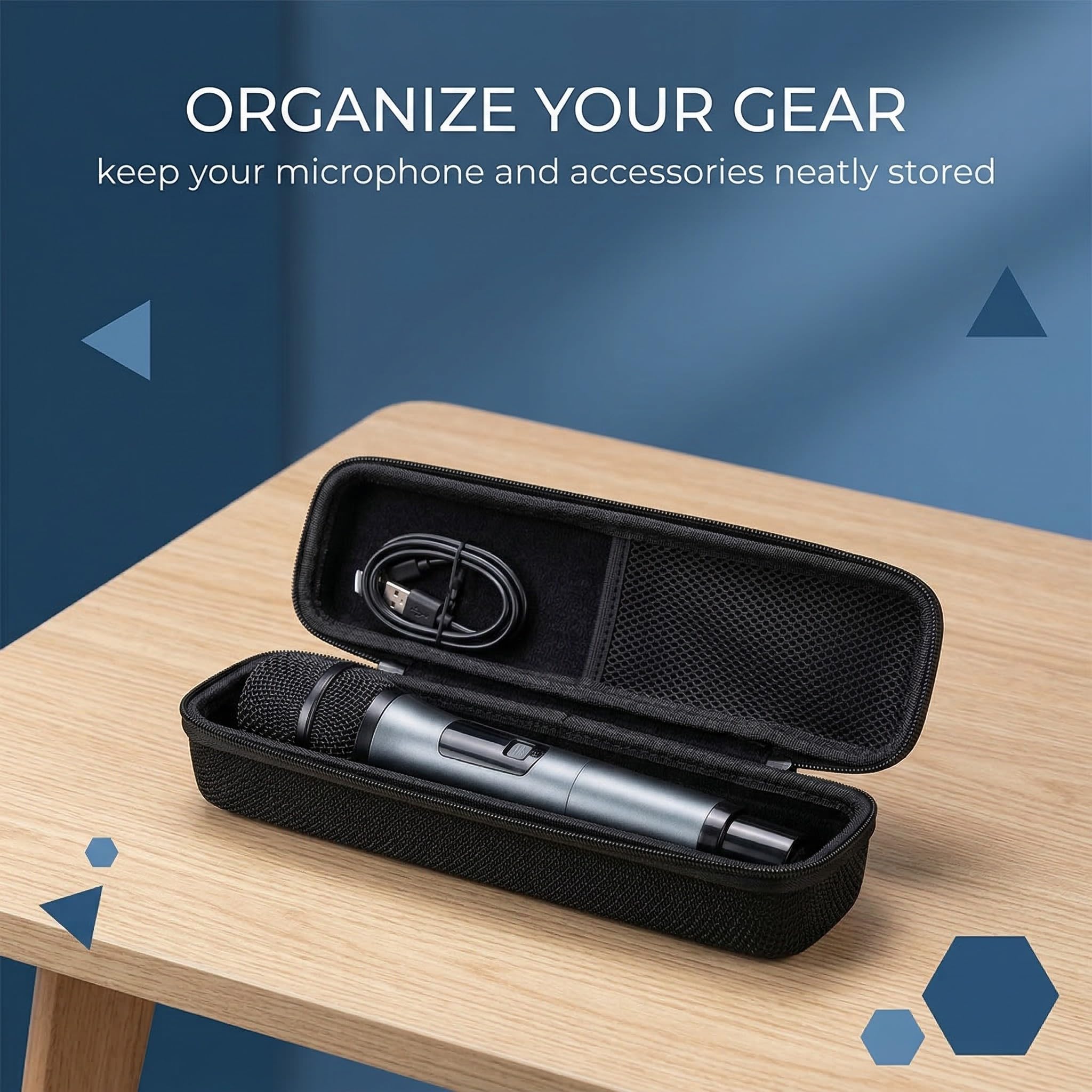 Étui Rigide pour Microphone Sans Fil, Boîte de Rangement et de Transport pour Micro, Accessoires Audio, Déplacements, Scène, Répétitions et Usage Quotidien usage quotidien