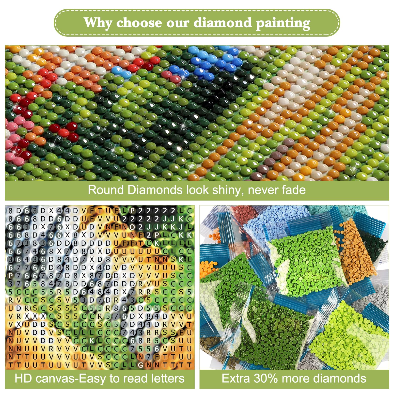 Pittura Diamante Tigre - Kit Completo Fai Da Te Per Adulti E Bambini