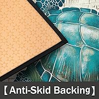 Vista 6 de Tapete semicircular con mapa retro de tortuga para entrada interior náutica, antideslizante, semicírculo, tapete para puerta de baño al aire libre