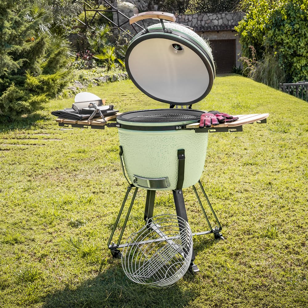 Cecotec Attrezzi per Barbecue Acciaio Inox, Set Utensili Barbecue DragonPack 6000 L, Pinze a Presa Forte, Copertura Protettiva, Raccoglicenere e Cestello per Carbonella per Cottura Ottimale