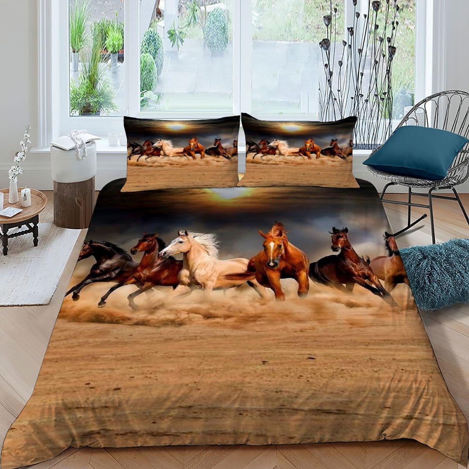 Housse de couette cheval 3D pour transformer la décoration de la chambre des enfants