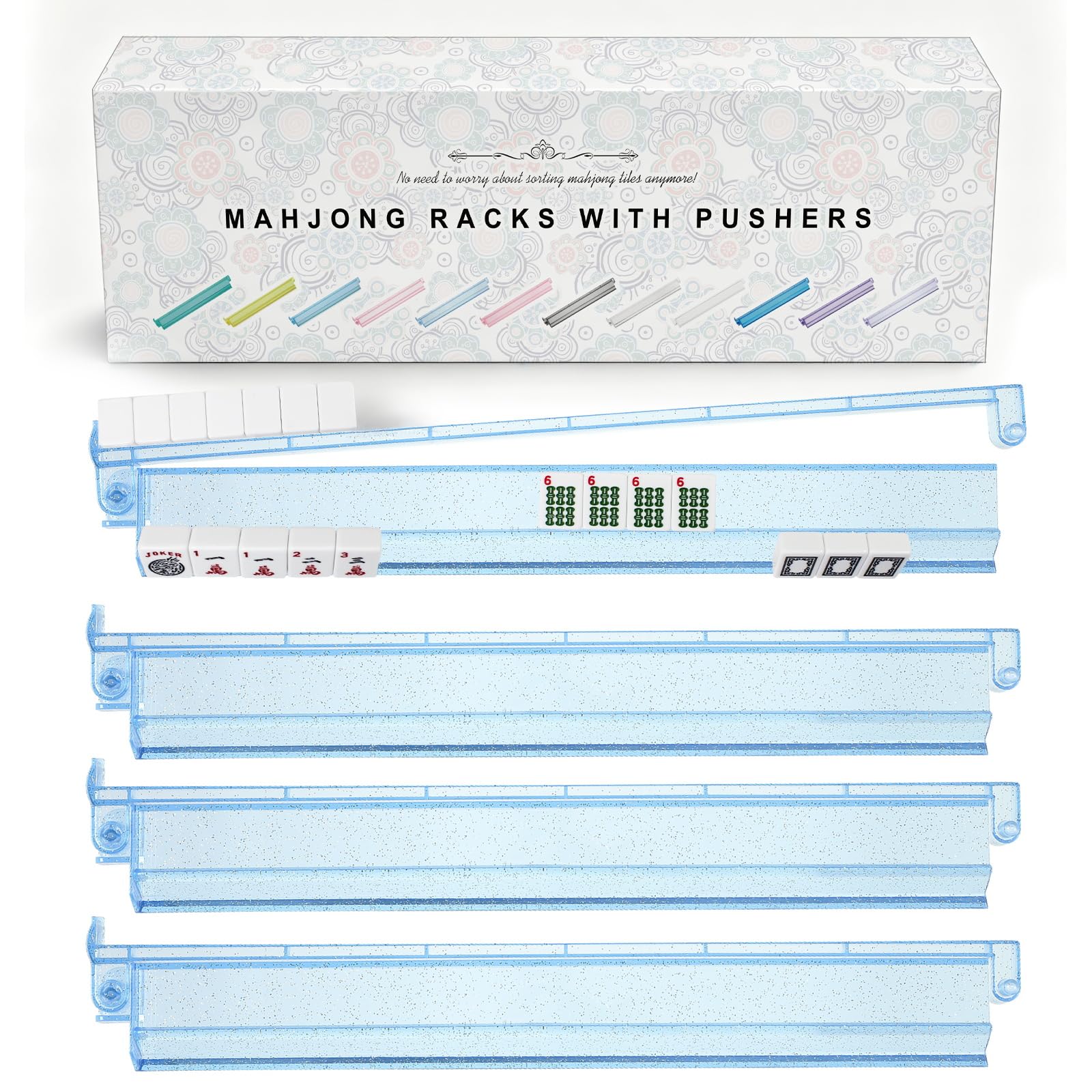 Photo 1 of Niflirt Mahjong Racks with Pushers, 4-Pack
